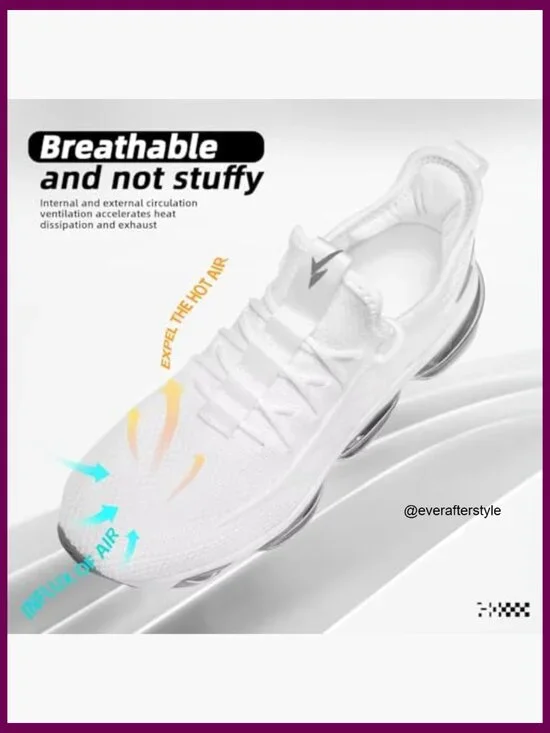 Men's Air Cushion Running Shoes Mesh Fabric Athletic Sneakers Non Slip - Picture 5 of 7